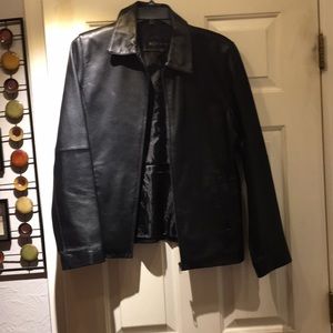 Black leather jacket